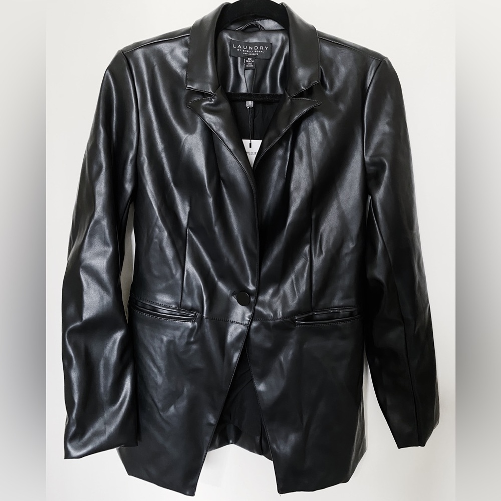 Leather blazer jacket